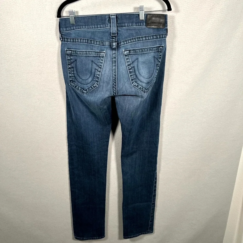 True Religion Geno Jeans Men 30 Blue Denim Medium Wash Relaxed Slim Straight Leg